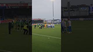 this is Coleraine FC walking out the tunnel today at the Coleraine Showgrounds before the Facing [upl. by Laucsap]