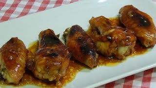 Receta fácil de alitas de pollo caramelizadas muy sabrosas e irresistibles [upl. by Itsyrk]