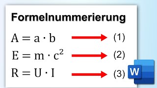 WORD automatische Formelnummerierung erstellen [upl. by Novyad]