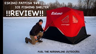 ESKIMO FATFISH 949 ICE FISHING SHELTER REVIEW [upl. by Nyvek]