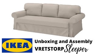 New IKEA VRETSTORP Sleeper Sofa  Unboxing and Assembly [upl. by Robbert]