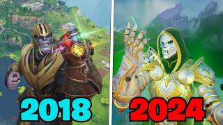 Fortnite Thanos vs Dooms Chosen Infinity Gauntlet vs Armor of Doom [upl. by Narrat]