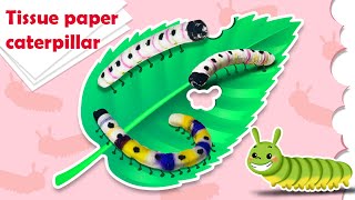 Tissue paper caterpillar l Tissue paper worm l Growing wriggly worm [upl. by Eiffe]