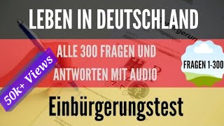 Einbürgerungstest 2024  Leben in Deutschland  Fragen 1300 with AUDIO [upl. by Eidak]