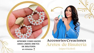 Aretes de Bisutería cómo hacer Aretes con Cristales perlas y Mostacillas Aprende cómo paso x paso [upl. by Southworth]