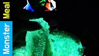 Eating luminous food in the dark Fictional Video  Monster Meal ASMR Sounds  Kluna Tik style [upl. by Eibot424]