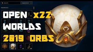 LOL  open x22 WORLDS 2019 ORBS  3 LEGENDARY SKINS  1 GEMSTONE WORTH OR NOT [upl. by Alexis]