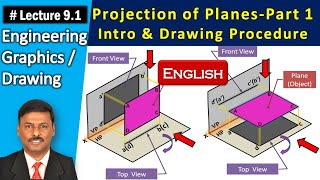 Projection of Planes English Part 1Intro amp Drawing procedure Lecture 91  Engineering Graphics [upl. by Adam203]