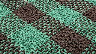 The Woven Filet Gingham Blanket  Crochet Tutorial [upl. by Anawahs]