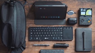 My Sling Bag Micro Work Setup • iPad mini  Foldable Keyboard and more [upl. by Gio]