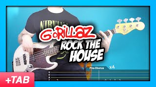 Gorillaz  Rock the House  Bass Cover with Play Along Tabs [upl. by Lipps69]