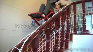 Nonemergency electric powered patient transferring chair stretcher by stairs [upl. by Philipson]