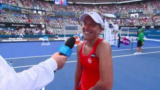 Barbora Strycova On Court Interview QF  Apia International Sydney 2017 [upl. by Esidarap]