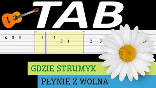 🎸 Gdzie strumyk płynie z wolna Stokrotka  melodia TAB gitara 🎵 TABY I NUTY W OPISIE 🎼 [upl. by Lerrej]