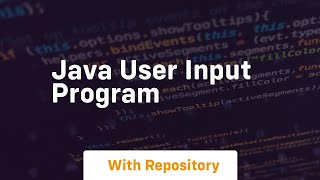 java user input program [upl. by Notsew]