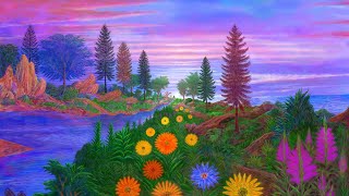 Infinite Flowers – an infinitely zooming painting  4K [upl. by Nnylorac]