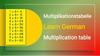 ZahlenLearn GermanMultiplication Table 6 Multiplication in German Multiplikationstabellen [upl. by Raddatz335]