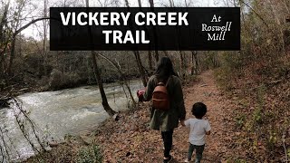 Vickery Creek Trail Family hike at the Roswell Mill [upl. by Eerrahs297]