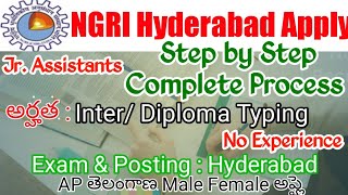 CSIR NGRI JSA Form Fill Up 2024NGRI Hyderabad Junior Secretariat Assistant Apply Online Telugu 2023 [upl. by Stoneman]