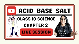 Acid base salt LIVE  Class 10 science chapter 2 NCERT [upl. by Aener]