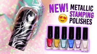 NEW Winter Metallic Stamping Polishes Wait till you see the purple [upl. by Giustino638]