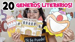 20 GENEROS LITERARIOS para ensinar para as crianças PROJETO COMPLETO [upl. by Ahsaetan]