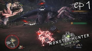 3 Hunters VS ANJANATH  Monster Hunter World [upl. by Enitsenrae]