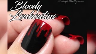 Louboutin Nails  Bloody Drip Halloween Manicure [upl. by Aisac]