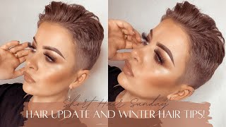 BUZZED amp SHAVED SHORT HAIR UPDATE amp WINTER SHORT HAIR HACKS amp TIPS SHORT HAIR SUNDAYS  EPISODE 3 [upl. by Einalem916]