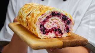 How easy it is to make meringue roulade with black currant An ideal dessert [upl. by Jacobsen256]