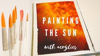 Painting the sun with acrylics  Acrylic space painting time lapse [upl. by Myrwyn712]