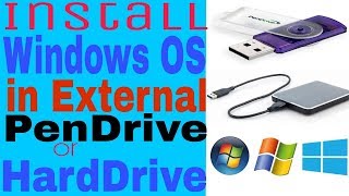 Install Windows OS in External Pendrive  HardDrive [upl. by Knut64]