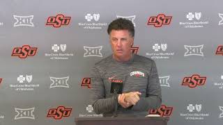 Mike Gundy discusses how Ollie Gordon has handled difficult situations this season [upl. by Buyer550]