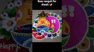 EASY RANGOLI FOR DIWALI diwali pushpatherule rangoli shorts [upl. by Portugal935]