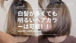 白髪が多くても明るいヘアカラーは可能！！ [upl. by Joel]