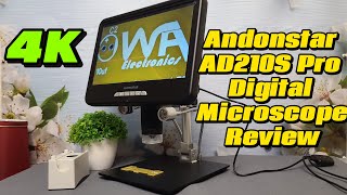 Andonstar AD210S Pro Digital Microscope 4K HDMI Support 101 inch 64MP 2000X Unboxing and Review [upl. by Ohce]