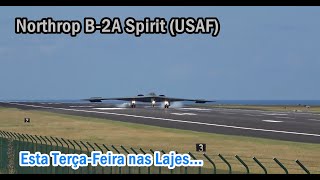 USAF Northrop B2A Spirit Landing at Lajes Terceira Island Azores [upl. by Atinev]