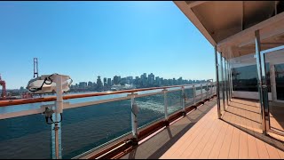 Holland America Alaska Cruise Vancouver Embarkation amp Koningsdam Oceanview Room Tour  VLOG Day 1 [upl. by Liw186]