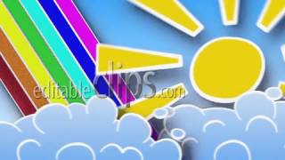 sun rainbow and clouds in sky loop animation luma matte [upl. by Gascony]