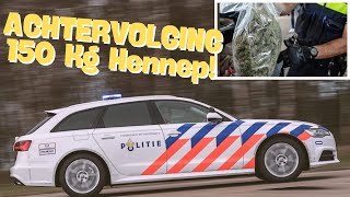 Wilde Politieachtervolging op Snelweg 225 kmu met Lekke Band [upl. by Alimac]