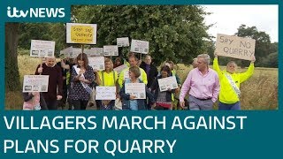 Villagers in Worcestershire protest against proposed plans of a new quarry  ITV News [upl. by Seidnac571]