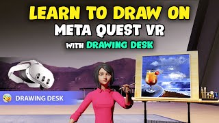 Learn to draw on MetaOculus Quest VR with Drawing Desk 🎨drawingdeskapp drawingdeskvr [upl. by Petunia808]