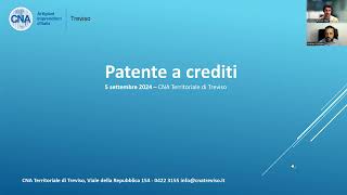 Webinar quotPatente a Creditiquot  CNA Treviso 05092024 [upl. by Aimit41]