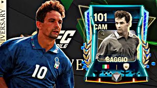 GOOD CAM 101 RATED ROBERTO BAGGIO GAMEPLAY REVIEW FC MOBILE 25 [upl. by Onitrof]