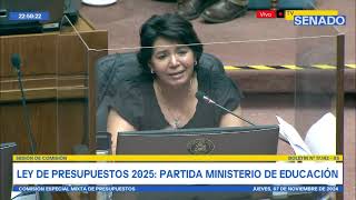 Senadora Yasna Provoste en Presupuesto Educación 2025 Mixta rechaza puntos clave de la partida [upl. by Adym56]