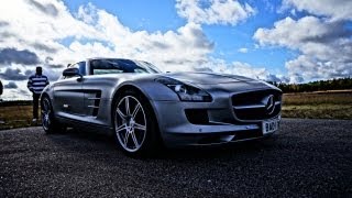 MercedesBenz SLS AMG on track  drag race startup V8 sound overview [upl. by Sundin]