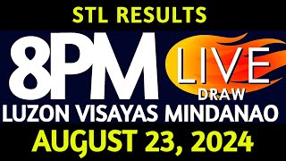 Stl Result Today 800 pm draw August 23 2024 Friday Luzon Visayas and Mindanao Area Live [upl. by Eilatam]