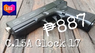 C15A Glock 17 Spring Type Pellet Gun Unbox and initial test [upl. by Sayce]