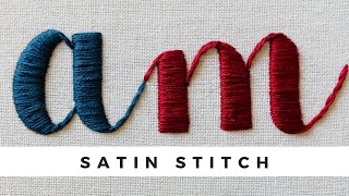 Satin Stitch Lettering Tutorial  Tutorial for beginners  Embroidery  Video   Afeei [upl. by Rocco]