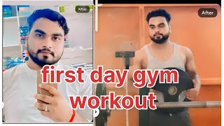 First Day Gym Workout 🏋️ video youtube gym first vlog video [upl. by Nnaytsirk863]